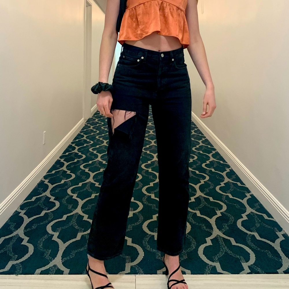 Agolde black high rise jeans